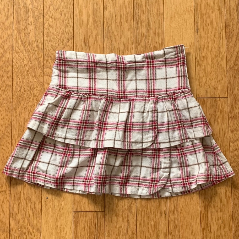 Gymboree Plaid Ruffle Layered Skirt Skort w Shorts
